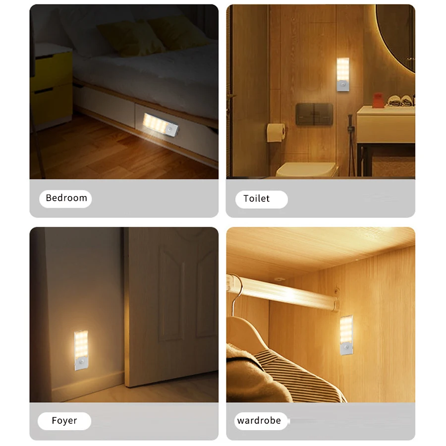 Sensor de Presença LED Recarregável Luz Noturna Portátil - Imagem 6