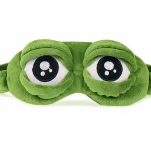 máscara de dormir sapo triste verde