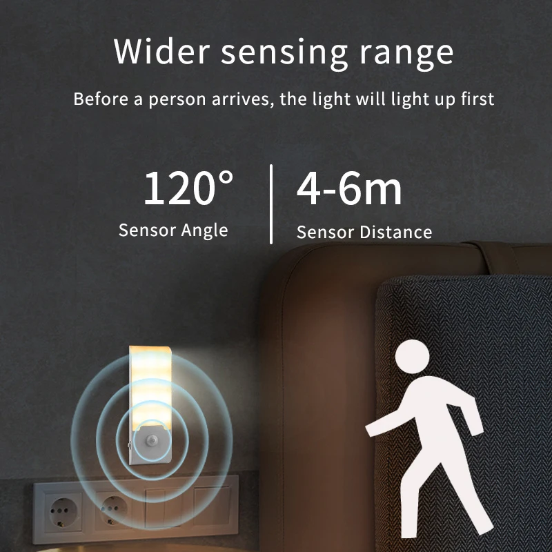 Sensor de Presença LED Recarregável Luz Noturna Portátil - Imagem 2