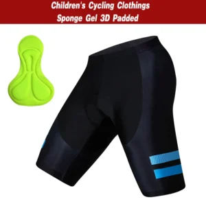 short ciclismo infantil acolchoado gel