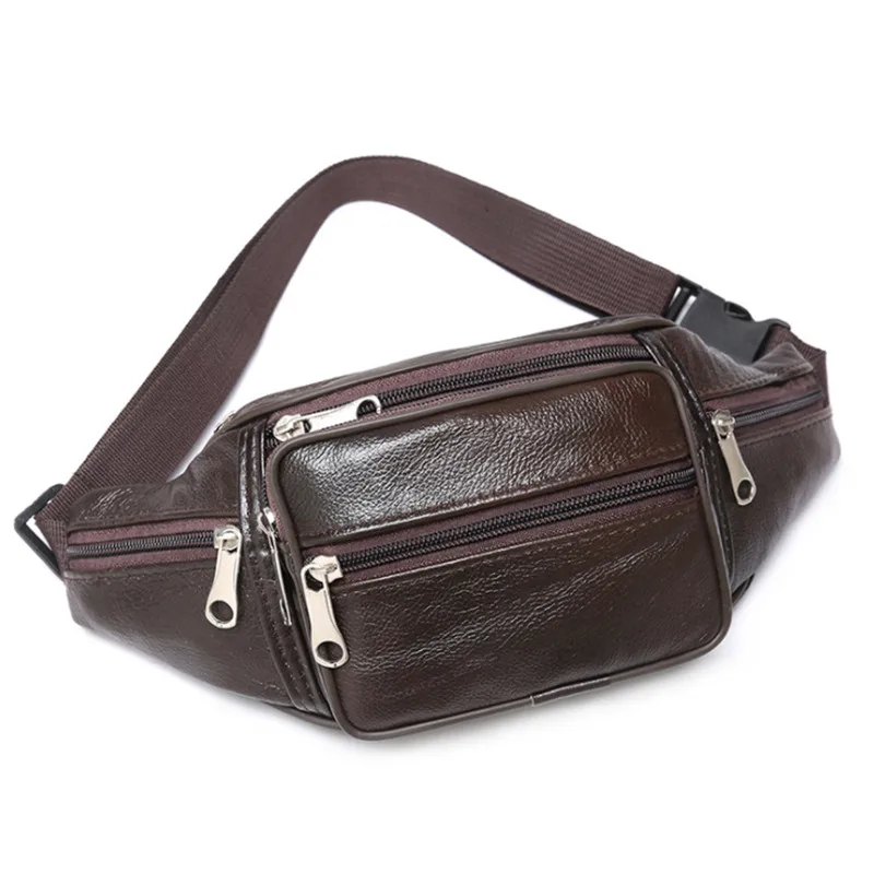 Pochete Masculina Couro PU Cinto Ajustável Bege - Imagem 2