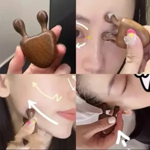massageador facial de madeira
