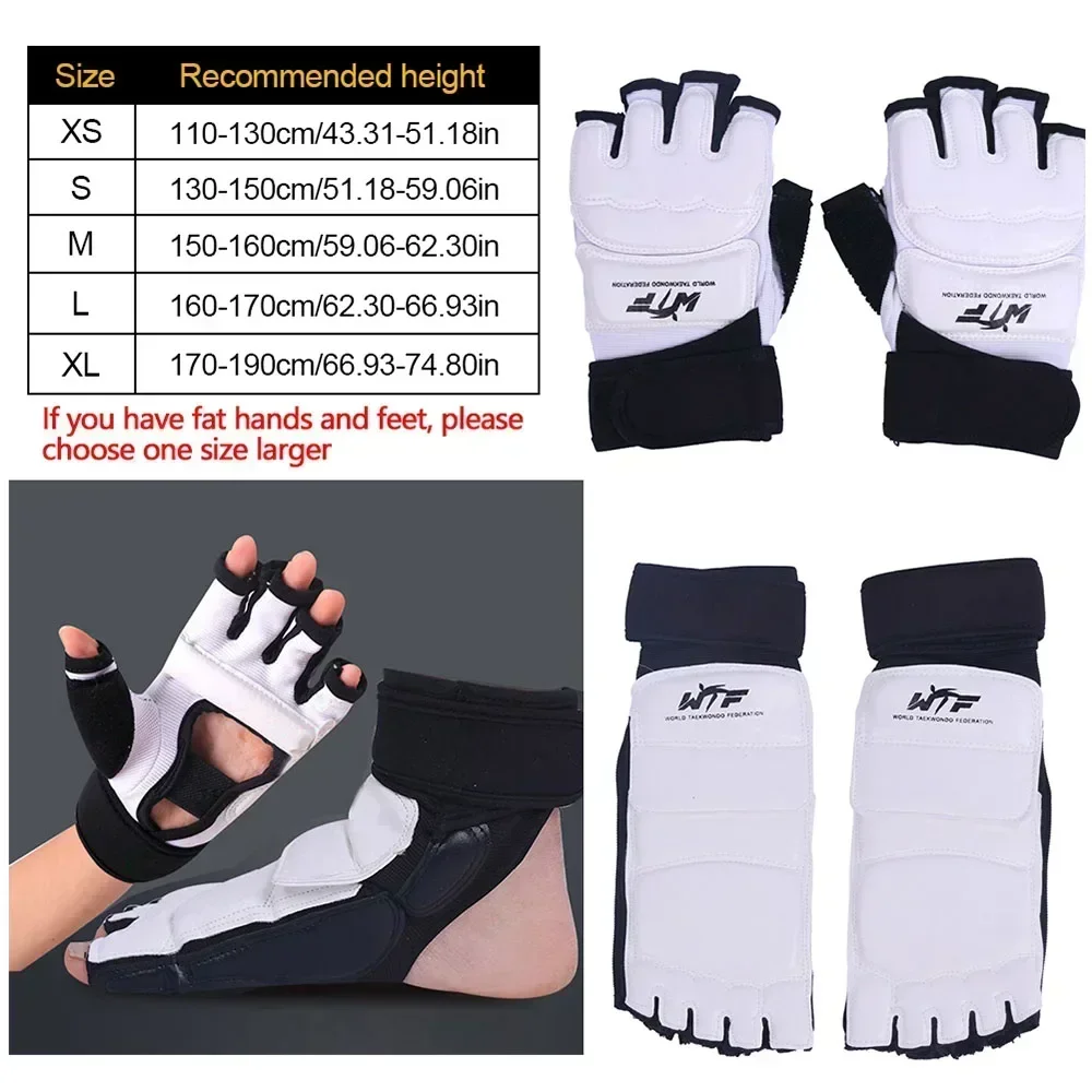 Luvas de Treino Boxe Taekwondo Proteção Mão e Pé Couro PU - Imagem 6
