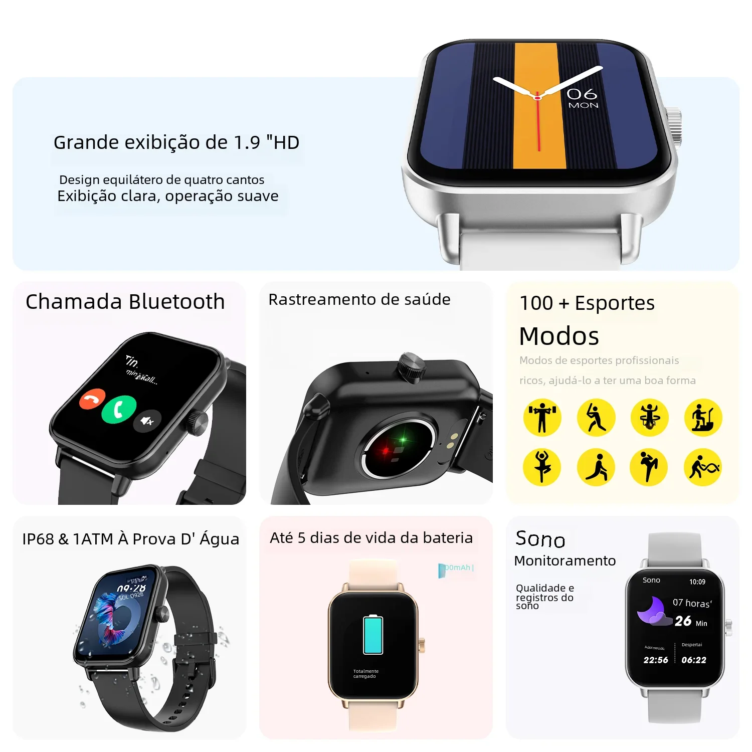 COLMI P81 Smartwatch Chamada de Voz Tela 1.9" Monitor de Saúde - Imagem 2