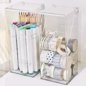organizador de pincéis de maquiagem acrílico