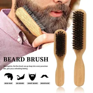 escova de cerdas de javali para cabelo e barba