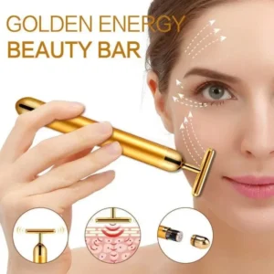massageador facial vibratório rolo 24k ouro