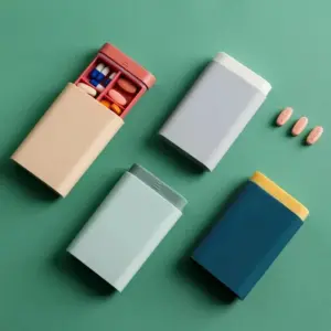 mini caixa portátil organizador de comprimidos