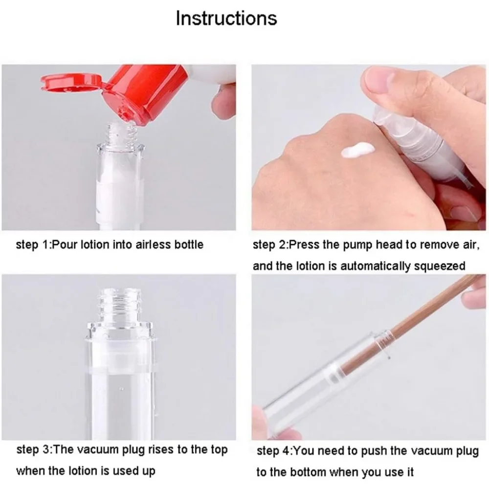 Frasco Vazio Loção Pump Airless Plástico Translúcido 5 ml - Imagem 5