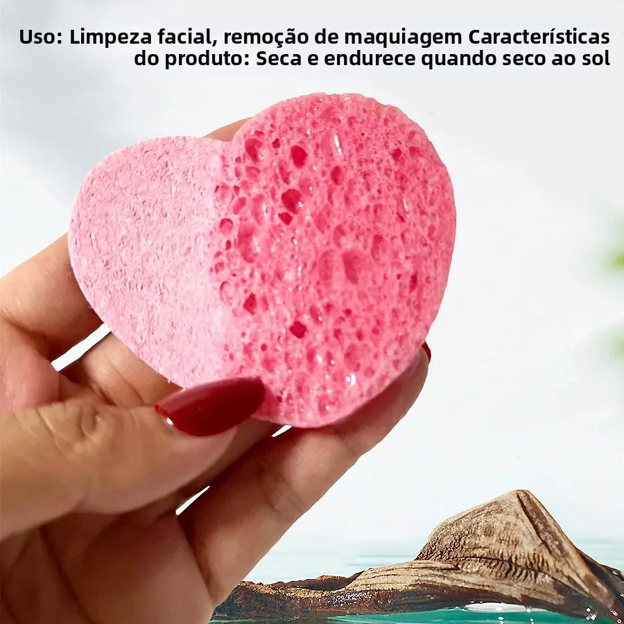 Esponjas Faciais de Celulose Comprimidas Rosa 10 Peças - Imagem 4