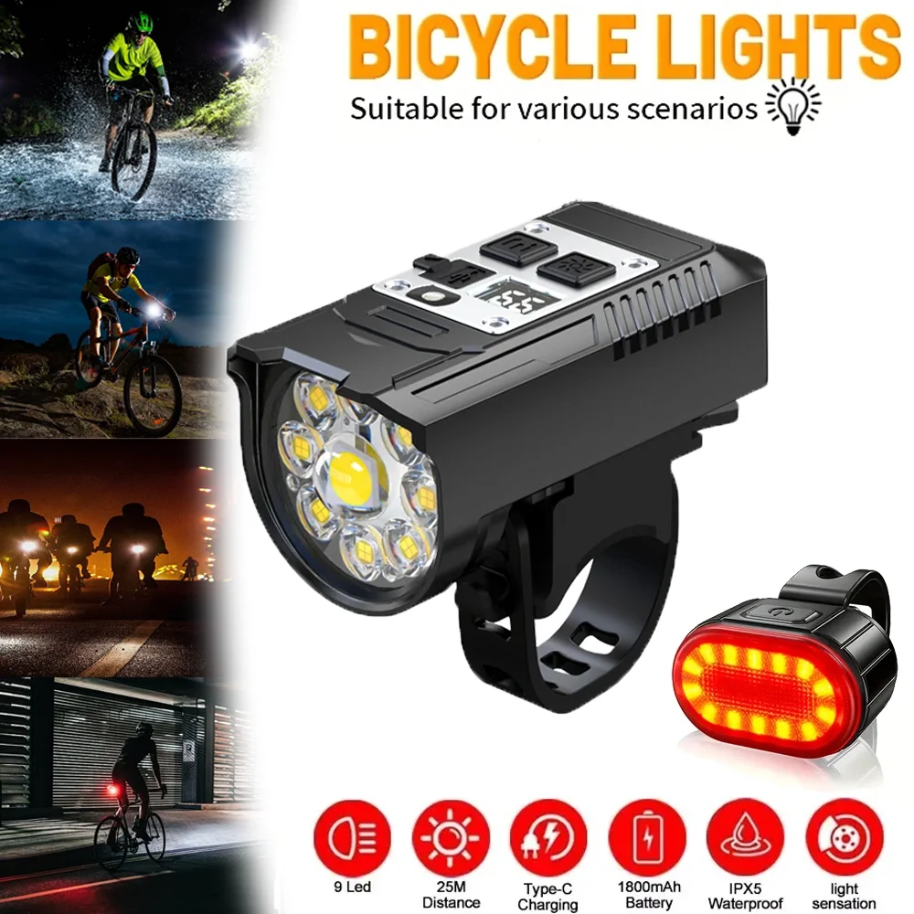 farol de bicicleta recarregável usb