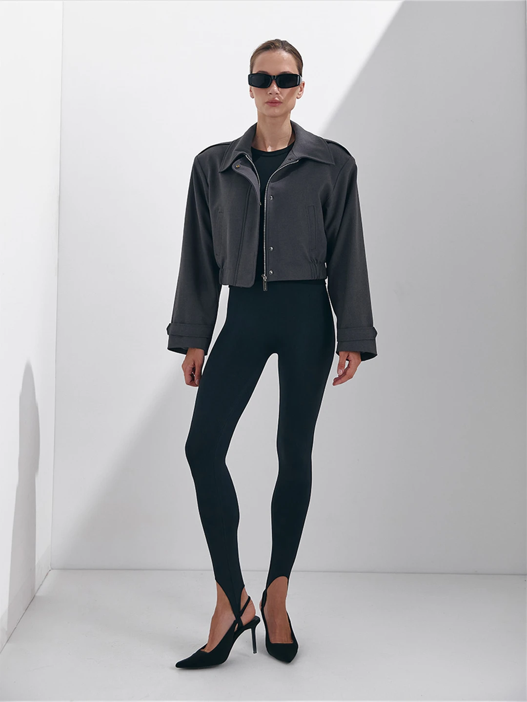Leggings pretas sem costura cintura alta - Imagem 2