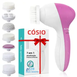 escova facial elétrica esfoliante 7 em 1