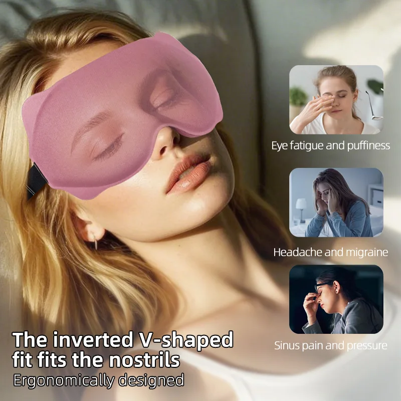 Máscara de Dormir 3D Viagem Eyepatch Venda Luz - Imagem 2