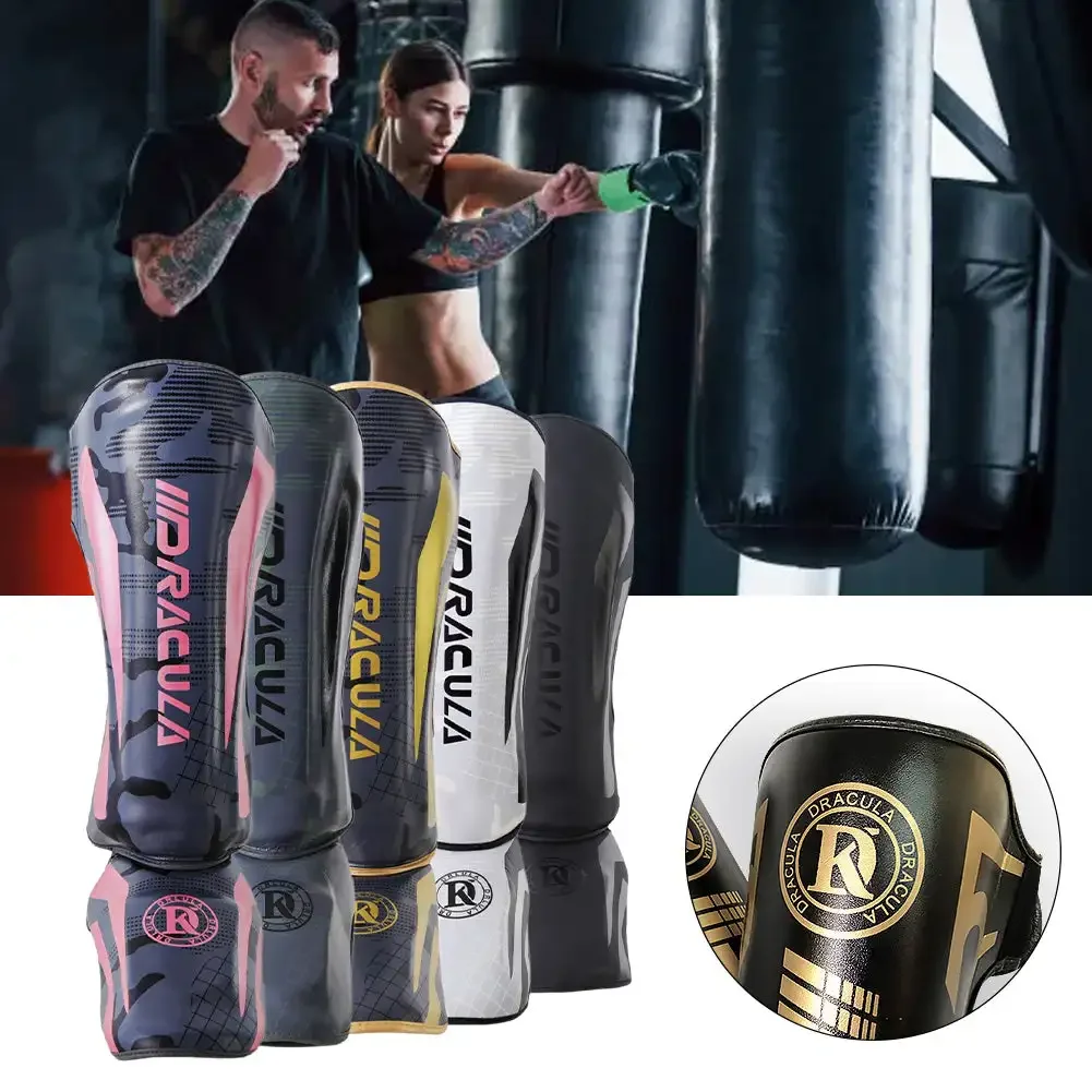 Caneleira Muay Thai Couro PU Protetor Tornozelo Treino - Imagem 3