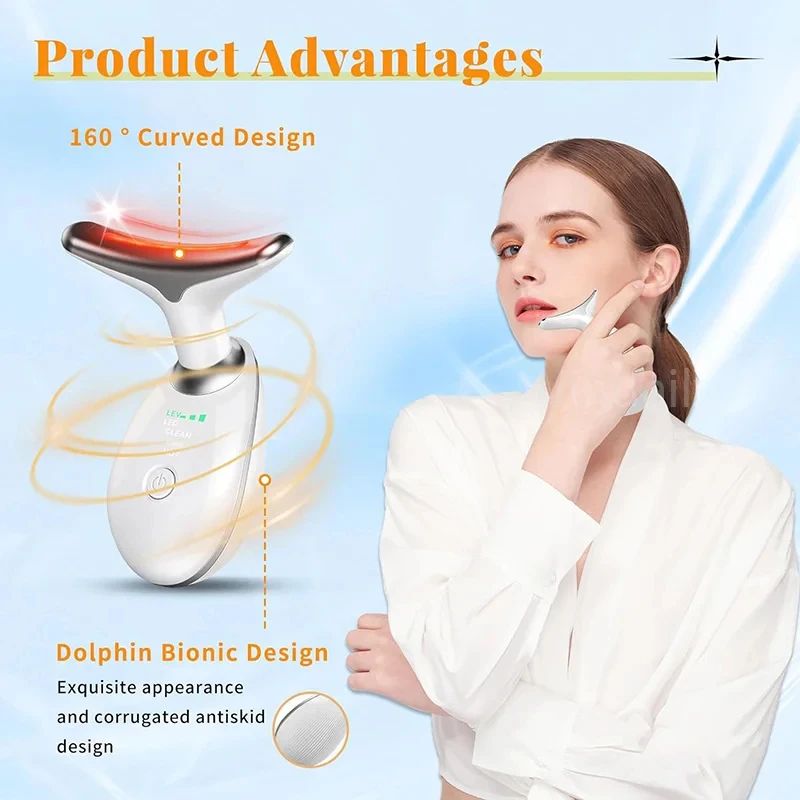 Dispositivo de Beleza Pescoço 7 Cores Massageador Facial Slim - Imagem 2