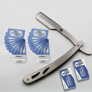 barbeador masculino dobrável lâmina aço inoxidável