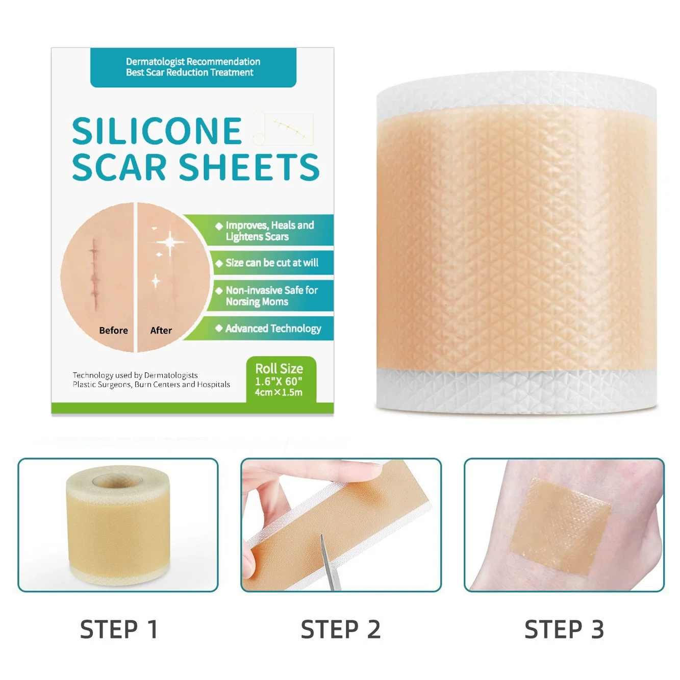 Adesivo de Silicone para Cicatrizes 4cm x 1.5m - Imagem 2
