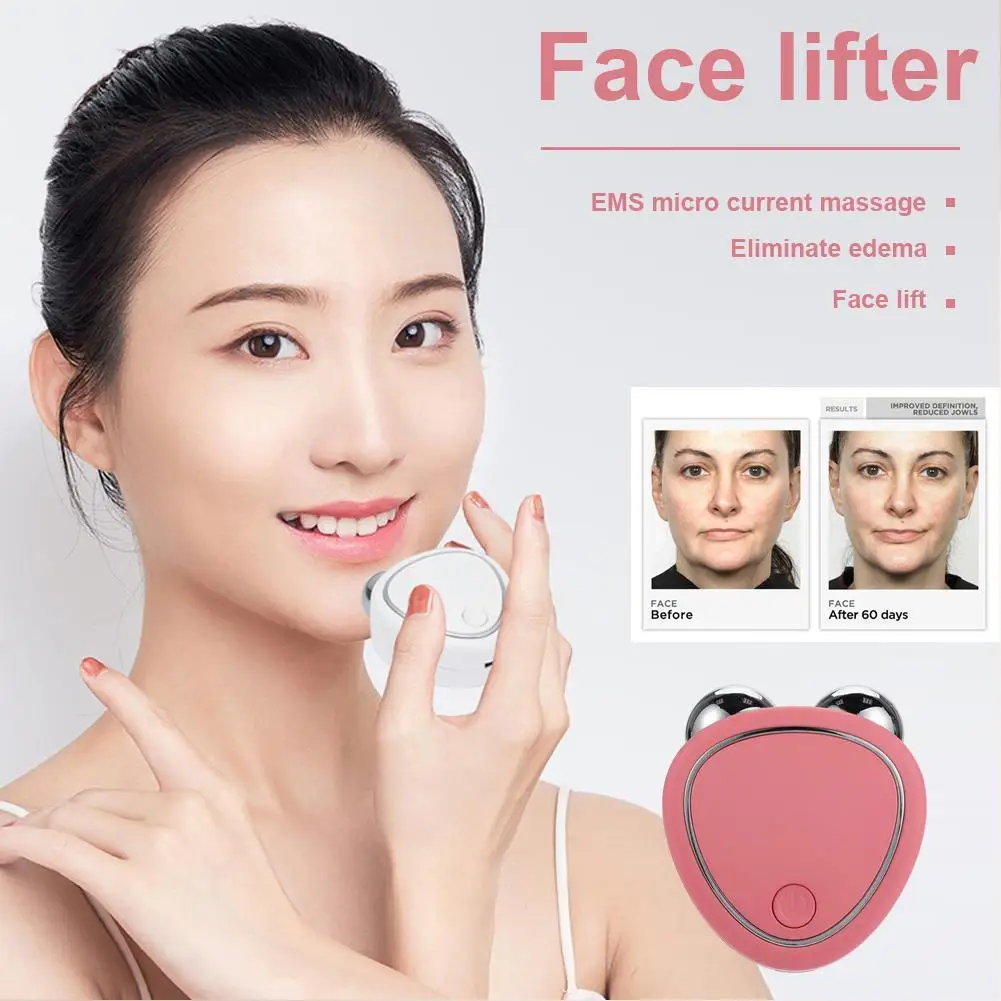 Massageador Facial Microcorrente Dispositivo Lifting Rosa - Imagem 2