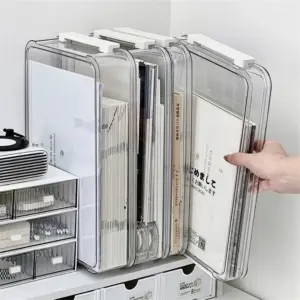 caixa organizadora de papel transparente A4