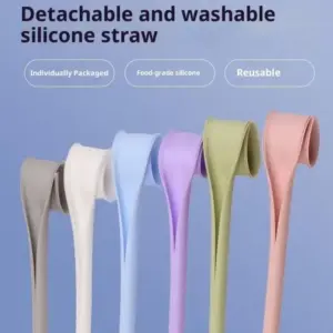 canudo de silicone reutilizável destacável