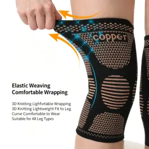 joelheira esportiva nylon fibra de cobre