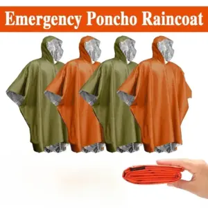 poncho de emergência impermeável