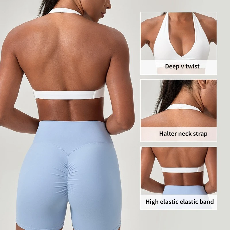 Sutiã Esportivo Feminino Gola Halter Costas Elegantes - Imagem 3