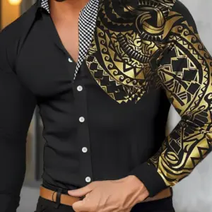 camisa masculina botão manga longa