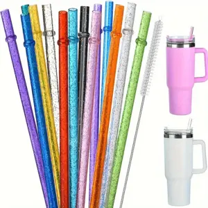 canudo reutilizável glitter para copo