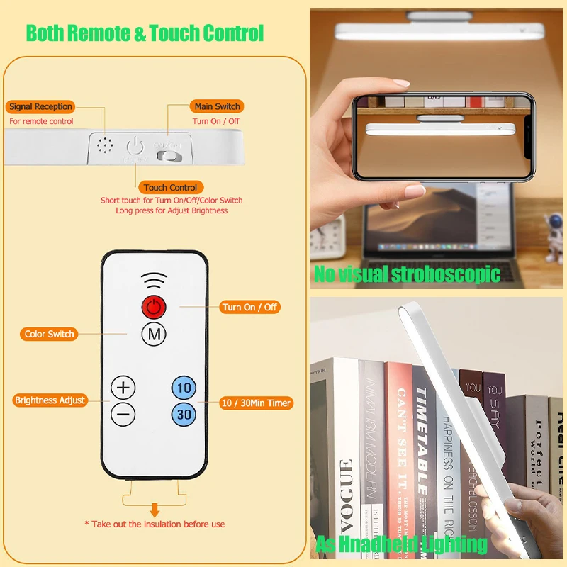 Luminária de Mesa LED Magnética Branca com Controle Remoto - Imagem 3