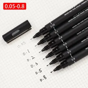 caneta delineadora Micron Fineliner tinta preta