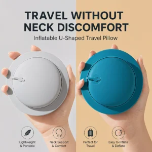 almofada de pescoço inflável para viagem