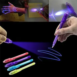caneta de tinta invisível luz uv