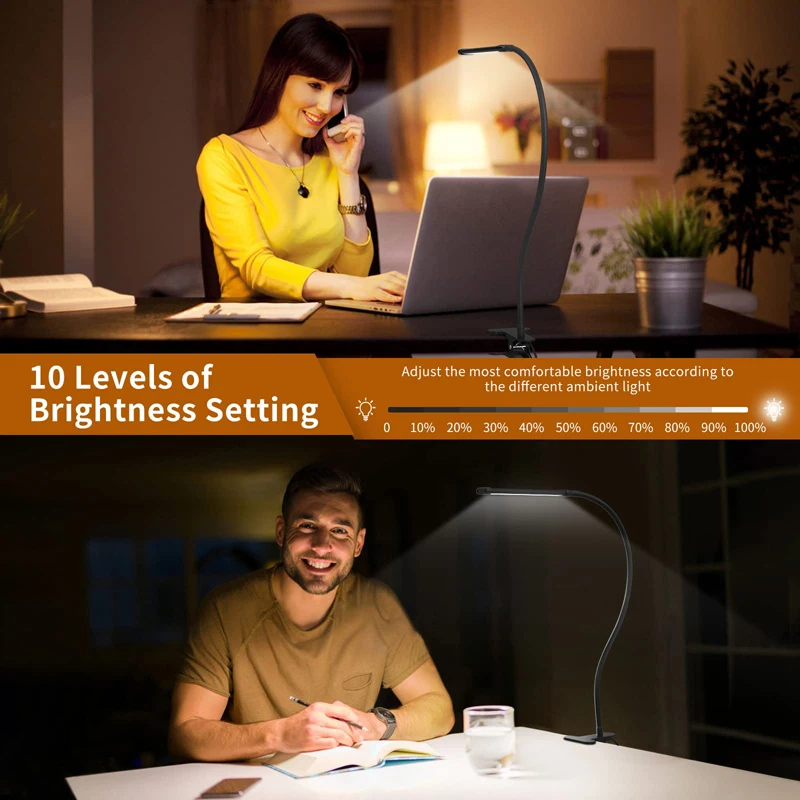 Luminária de Mesa LED com Clipe Ajustável USB Azul - Imagem 2