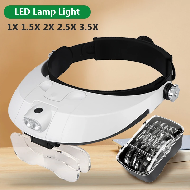 lupa de cabeça com led