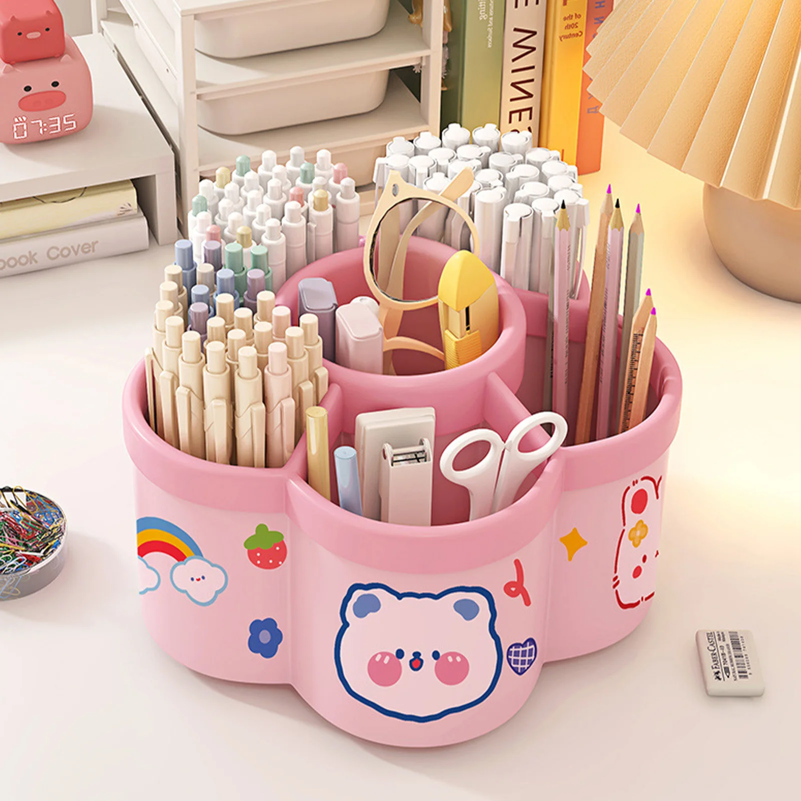 Organizador de Mesa Giratório para Canetas Plástico - Imagem 3