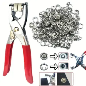 kit botões de costura de metal