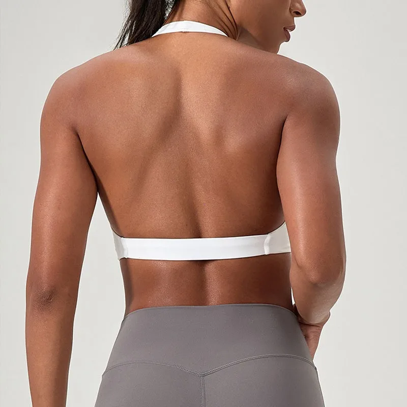 Sutiã Esportivo Feminino Gola Halter Costas Elegantes - Imagem 4