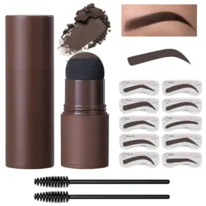 kit carimbo e molde para sobrancelhas