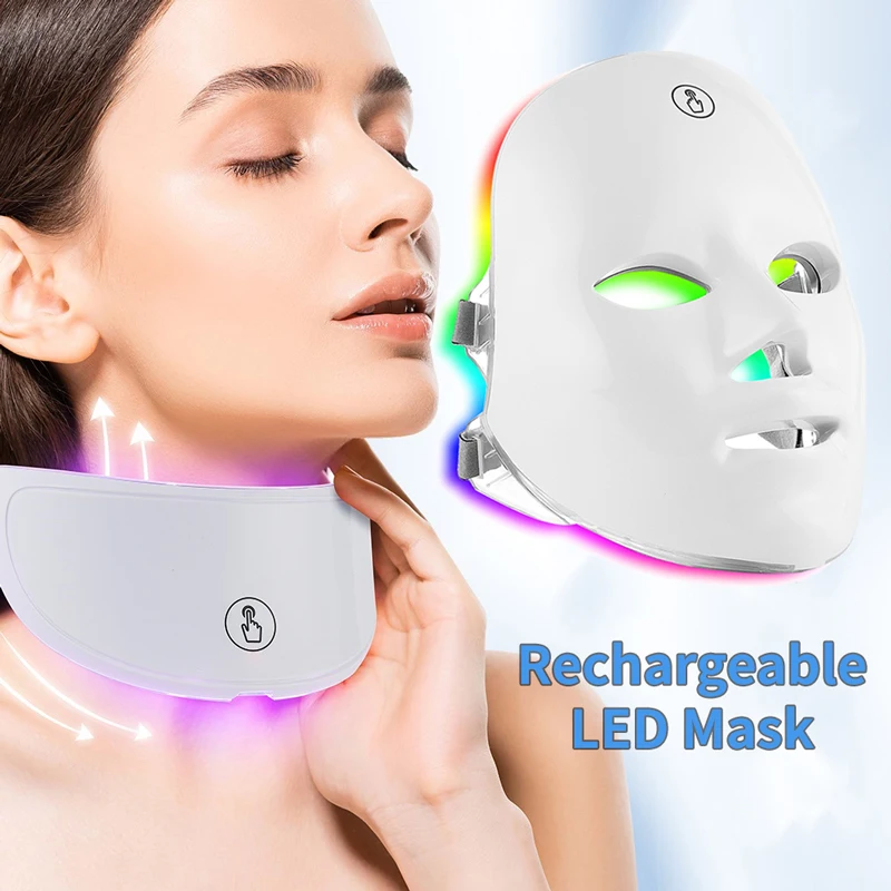 máscara facial led recarregável