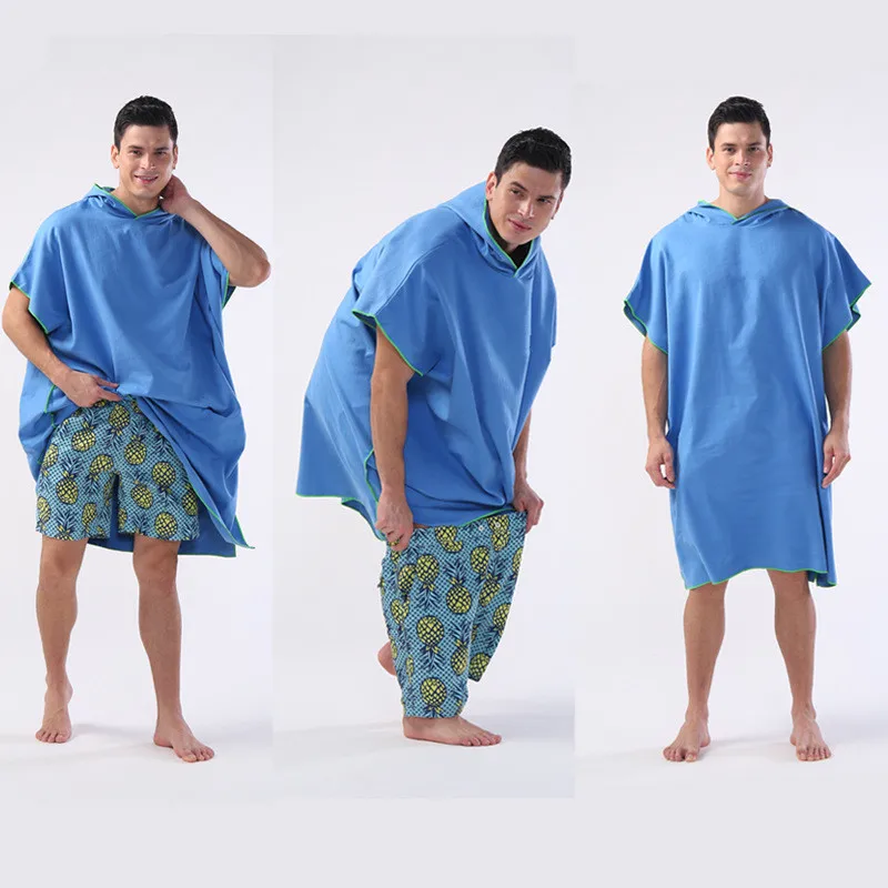 Toalha Microfibra Capuz Poncho Surf Secagem Rápida Cores - Imagem 4