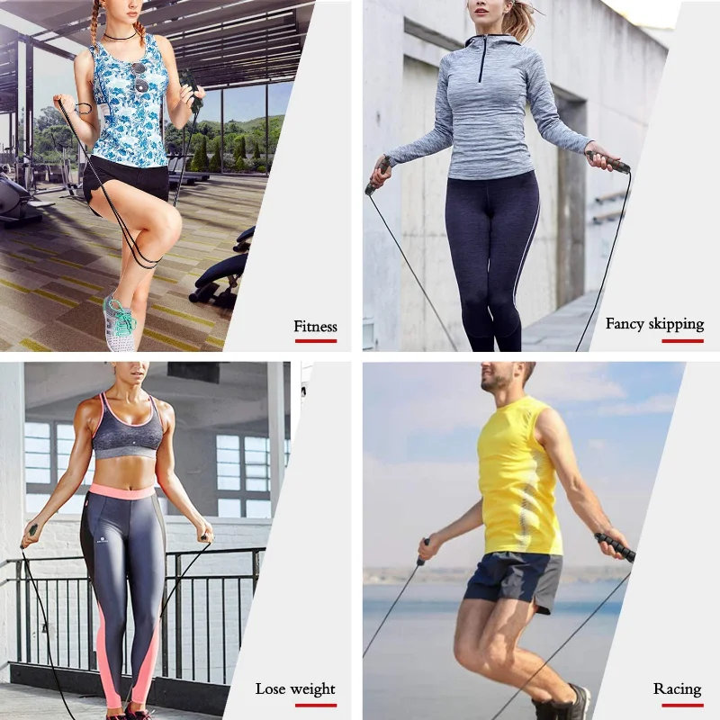 Corda de Pular Ajustável Fio de Aço PVC para Exercícios - Imagem 4