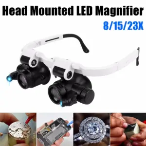 lupa de cabeça com led