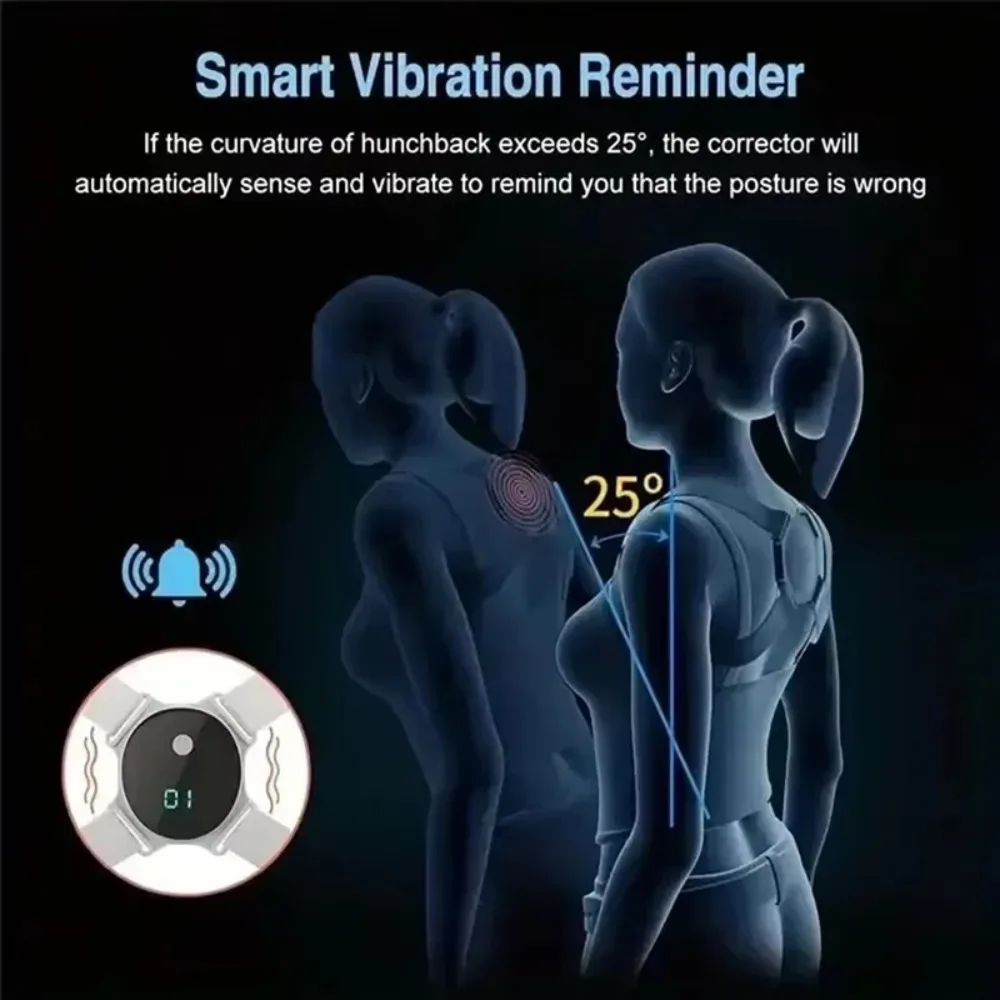 Corretor Postural Inteligente Lembrete Vibratório Amarelo - Imagem 4