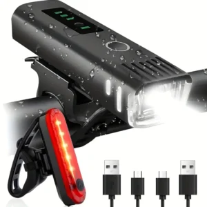 conjunto de luz de bicicleta recarregável