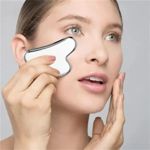 gua sha aço inoxidável massagem facial