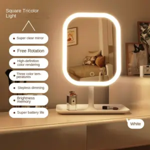espelho de maquiagem LED para mesa